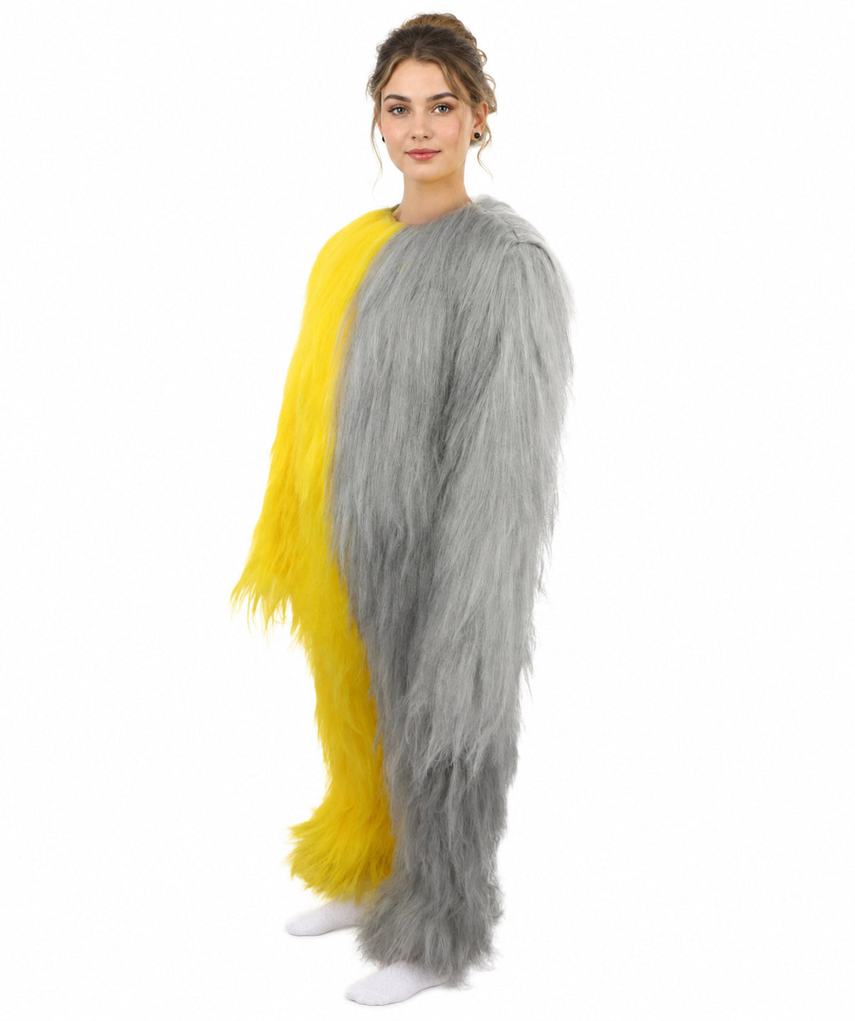 HPO Teen Extreme Hairy Person Two Part Costume, Mask and Bundle Set - Full-Body Hair Suit Extra-Long Costume Wig for Halloween, Cosplay & Parties - Multiple Color Options