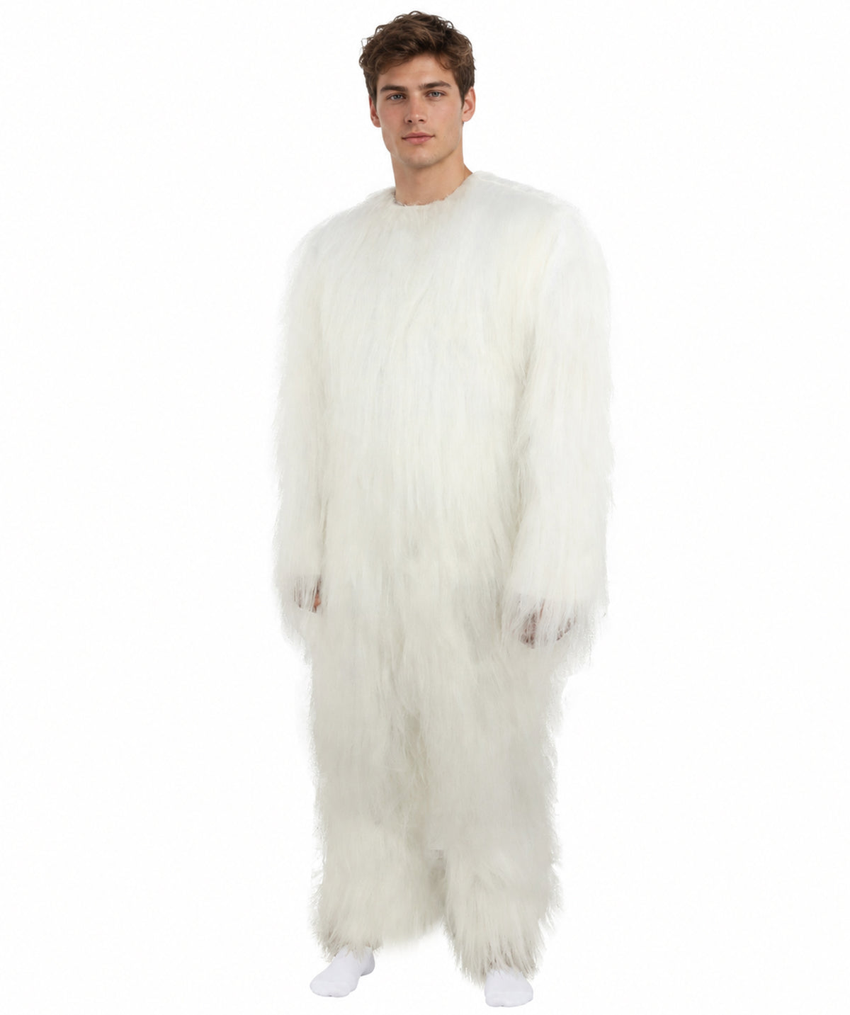 HPO Unisex Extreme Hairy Person Costume, Mask and Bundle - Full-Body Hair Suit Extra-Long Ash Brown Costume Wig for Halloween, Cosplay & Parties