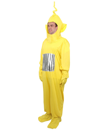 HPO Men’s Colorful Plush Character Costume – One Piece Creature Suit with Rounded Headpiece | Visual Look for Theme Nights