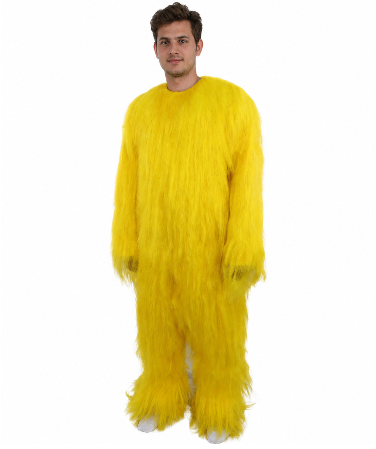HPO Unisex Extreme Hairy Person Costume, Mask and Bundle - Full-Body Hair Suit Extra-Long Ash Brown Costume Wig for Halloween, Cosplay & Parties