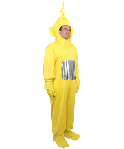 HPO Men’s Colorful Plush Character Costume – One Piece Creature Suit with Rounded Headpiece | Visual Look for Theme Nights