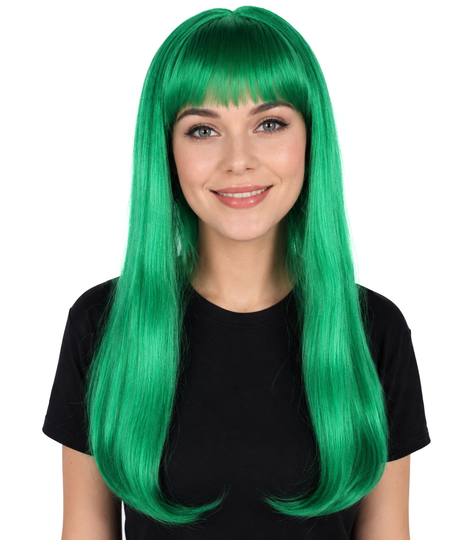 HPO Women's Mysterious Straight Blonde Wig Long with Fringe and Skin Parting| Halloween and Party Wig | Flame-retardant Synthetic Fiber