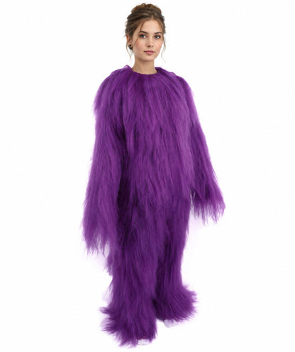 HPO Teen Extreme Hairy Person Costume Bundle & Mask Set - Full-Body Hair Suit Extra-Long Costume Wig for Halloween, Cosplay & Parties - Multiple Color Options