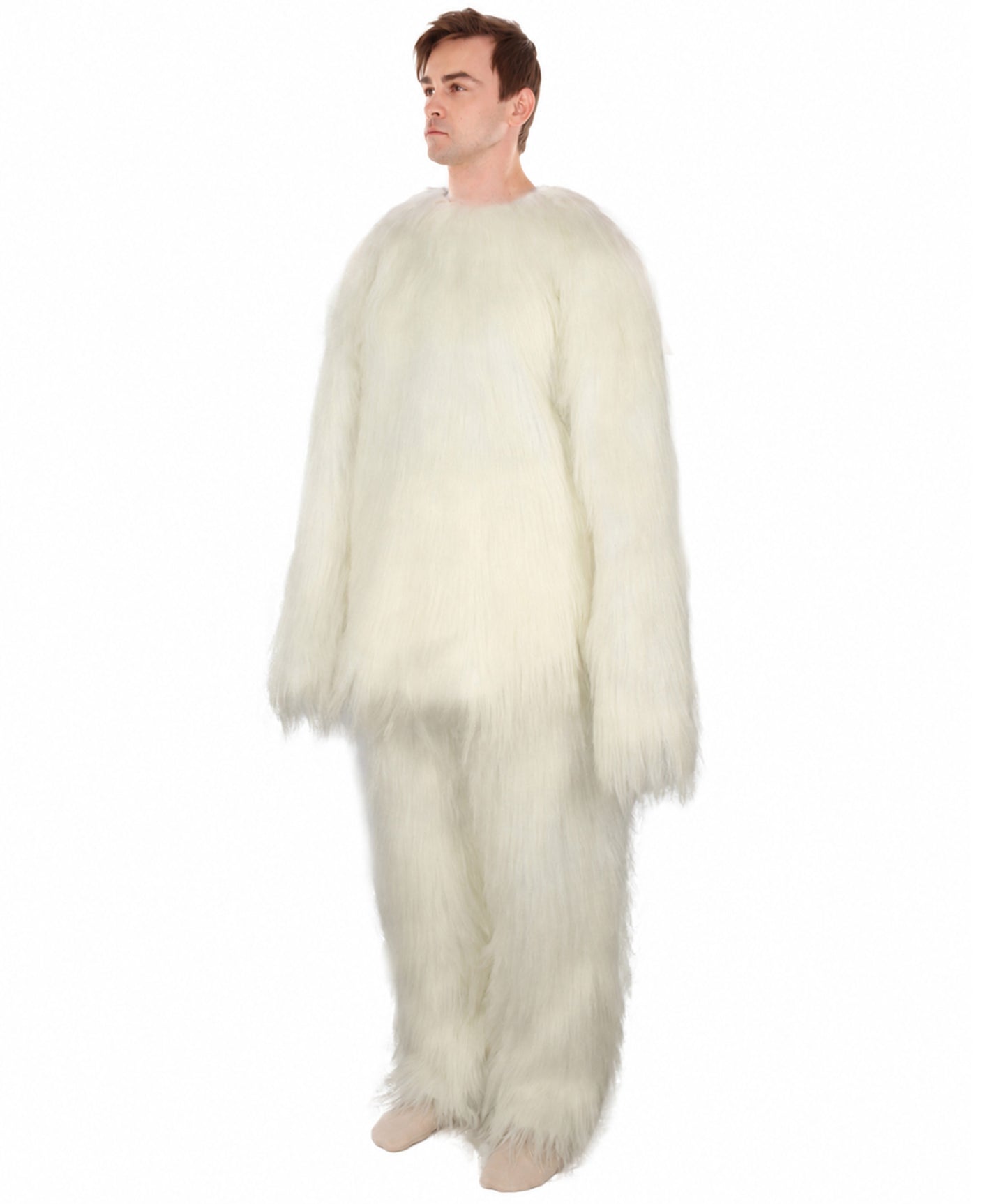 Furry Dog Collection | Men's White Spiked Furry Dog Costume with Tail | Halloween Costume