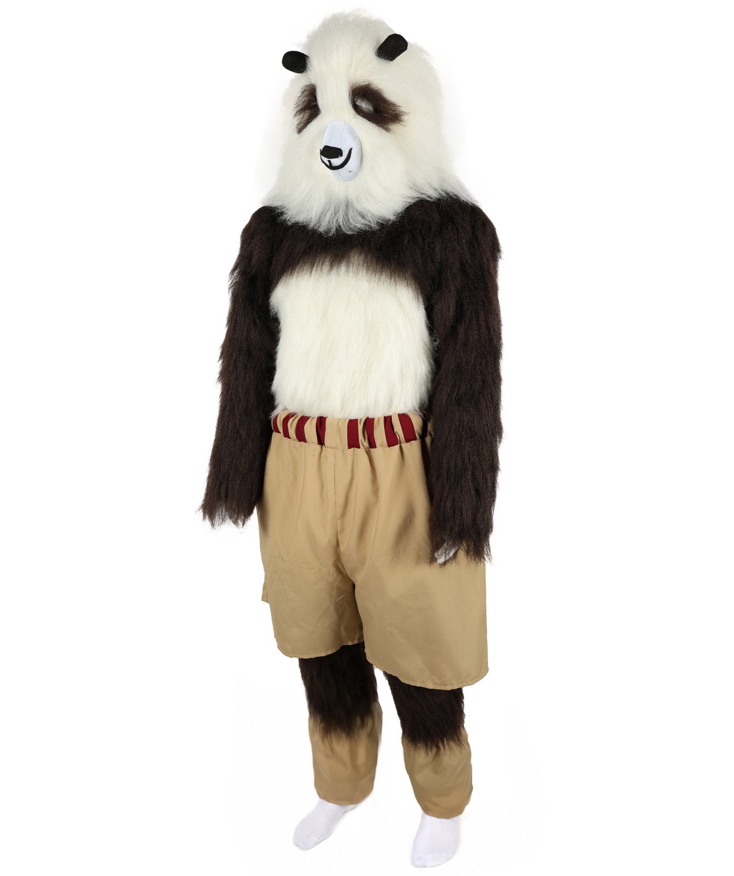 HPO Adult Furry Animated Character Multiple Panda Costume, Bundle & Mask Perfect for Halloween, Flame-retardant Synthetic Fabric
