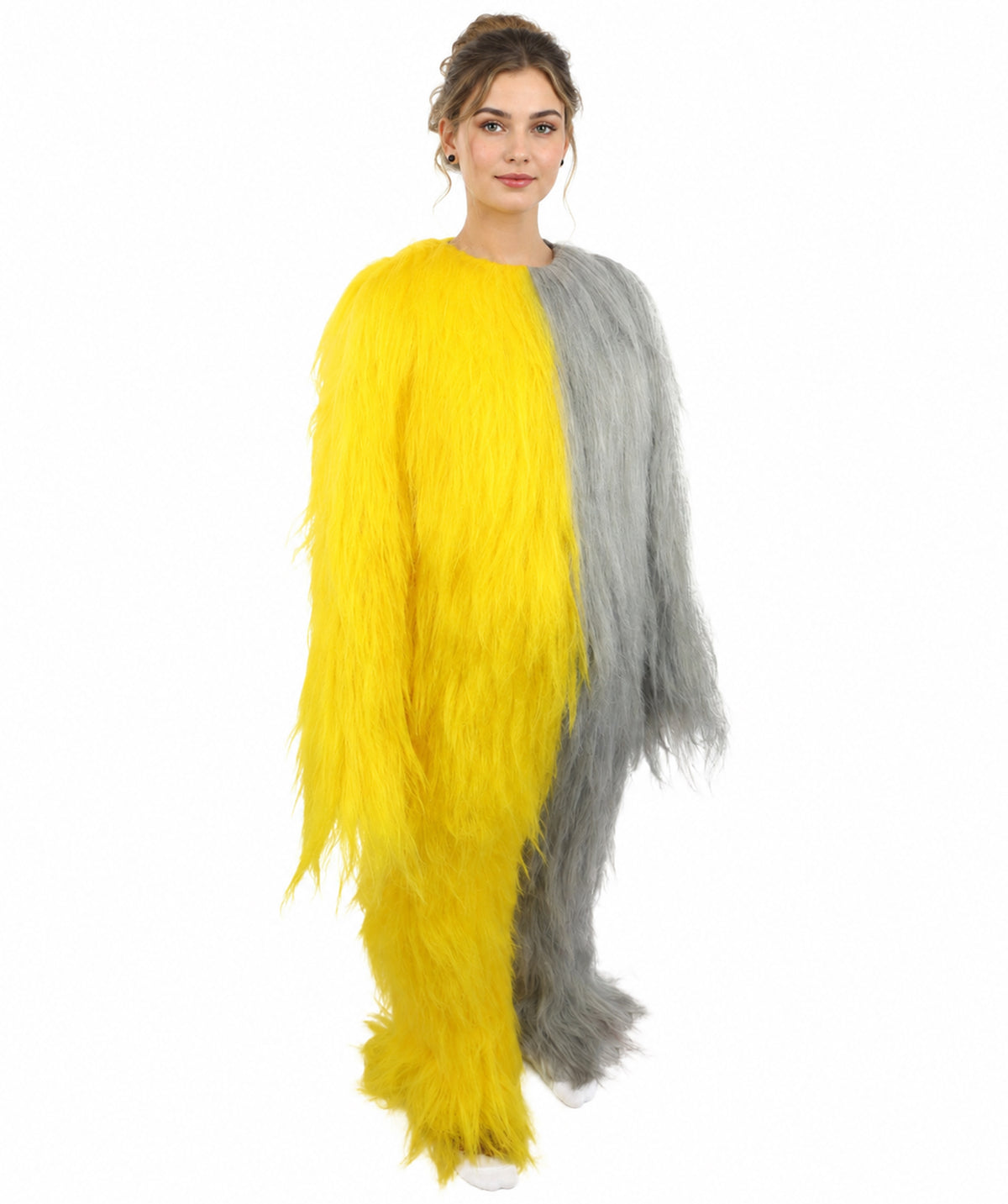 HPO Teen Extreme Hairy Person Two Part Costume, Mask and Bundle Set - Full-Body Hair Suit Extra-Long Costume Wig for Halloween, Cosplay & Parties - Multiple Color Options