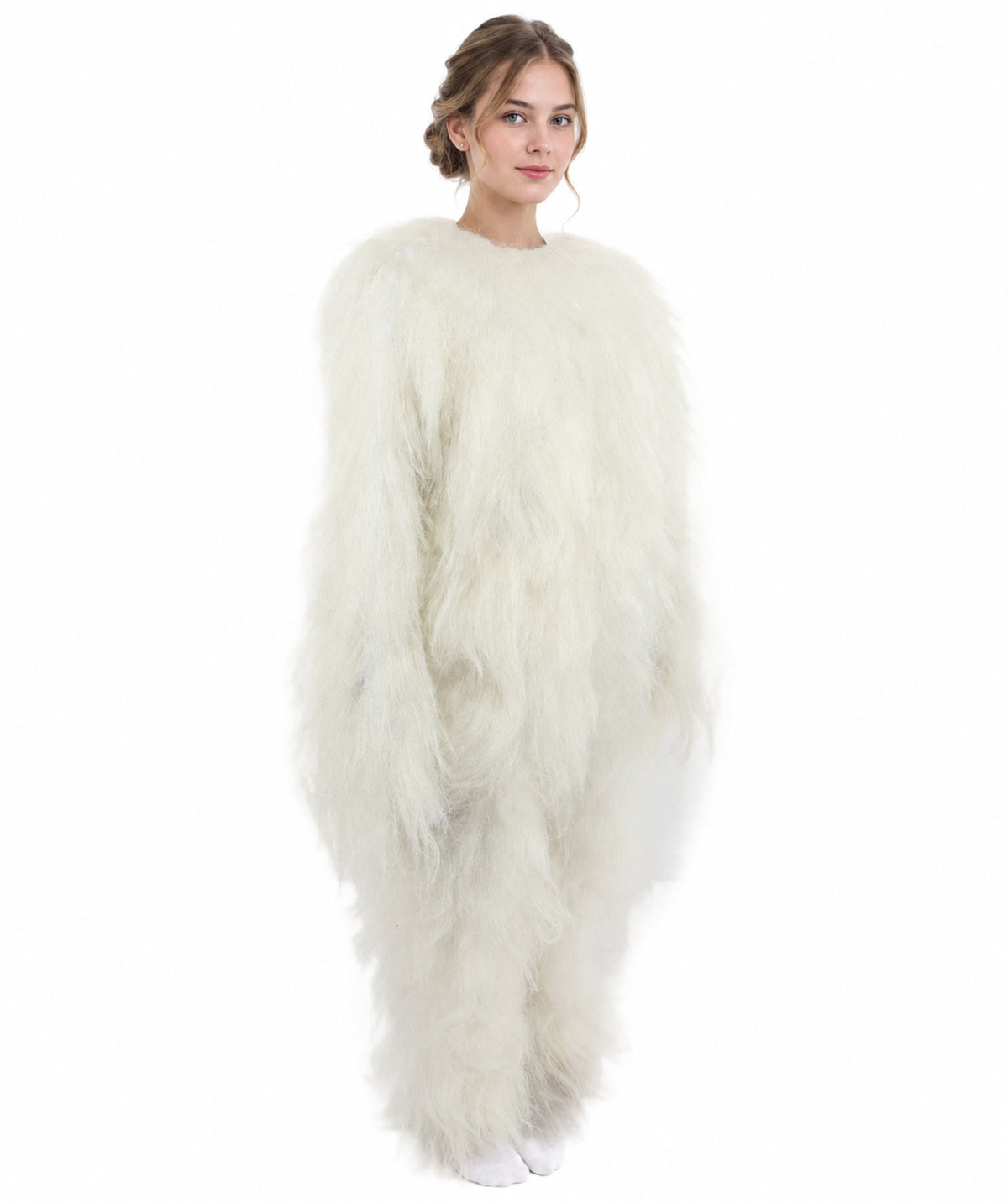 HPO Teen Extreme Hairy Person Costume Bundle & Mask Set - Full-Body Hair Suit Extra-Long Costume Wig for Halloween, Cosplay & Parties - Multiple Color Options