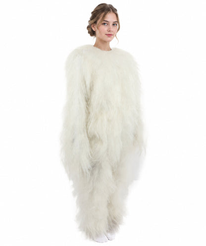 HPO Teen Extreme Hairy Person Costume Bundle & Mask Set - Full-Body Hair Suit Extra-Long Costume Wig for Halloween, Cosplay & Parties - Multiple Color Options