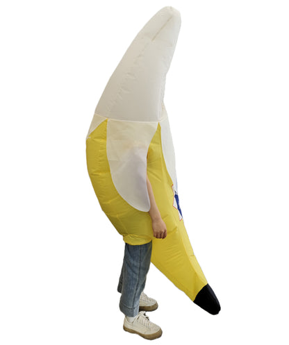 HPO Teen Unisex Banana Costume Spirit Fun Fruit Character Halloween Party Outfit | Soft Plush Fabric | Comfortable Fit for Costume Events and Festivals
