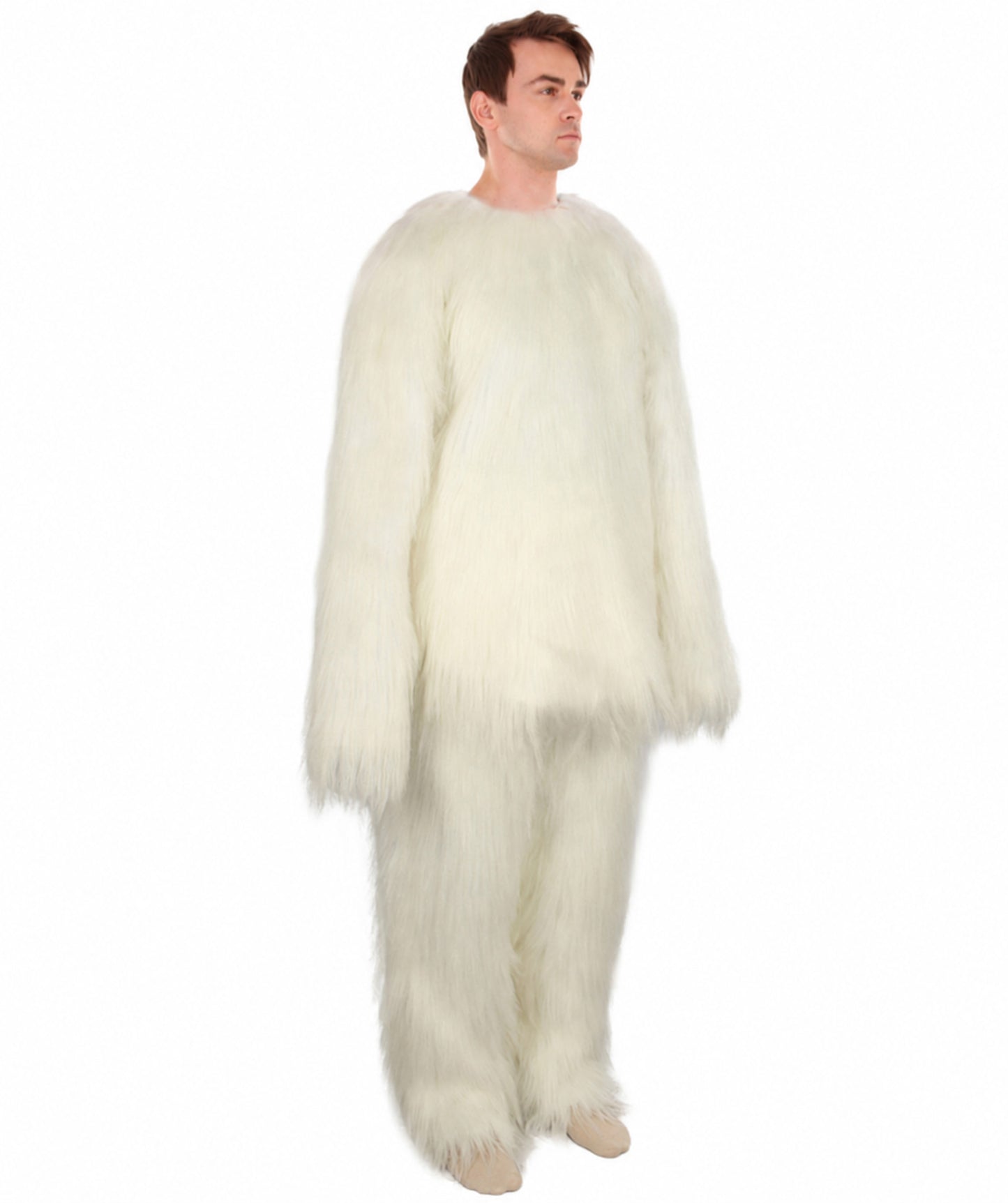 Furry Dog Collection | Men's White Spiked Furry Dog Costume with Tail | Halloween Costume