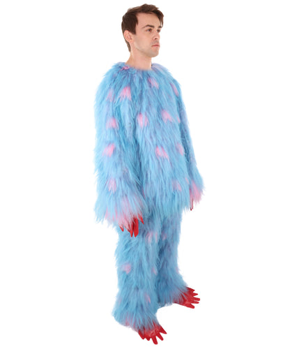 HPO Unisex Adorable Furry Multicolor Monster Costume Set with Head Mask & Bundle| Perfect for Halloween| Synthetic Fabric