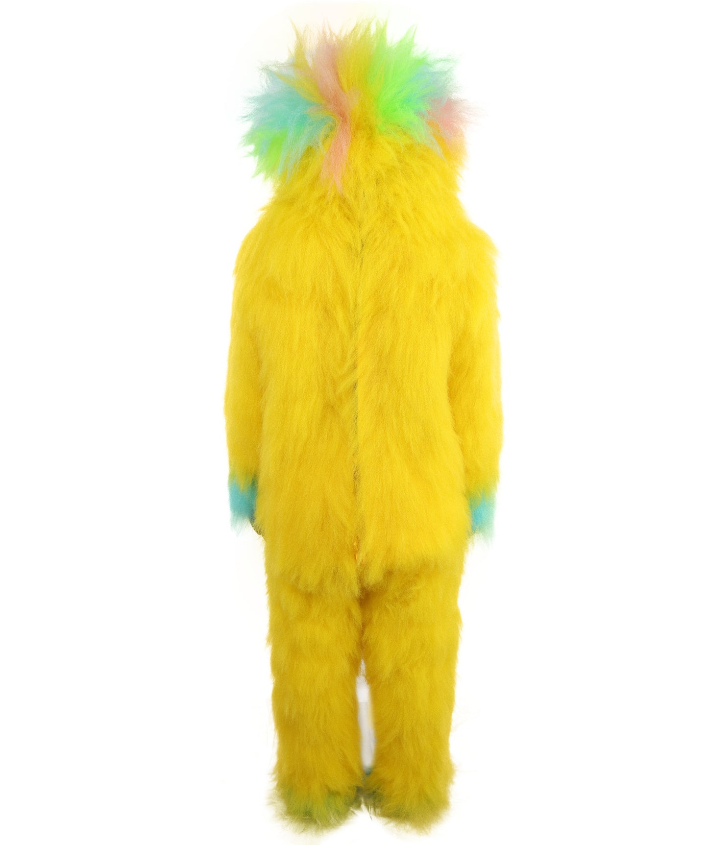 HPO Adult 74 Inch Full Animal Monster Bundle Costume & Mask Set – Yellow & Blue Furry Outfit with Screaming Head Mask | Ideal for Mascot Shows, Theater & Party Characters