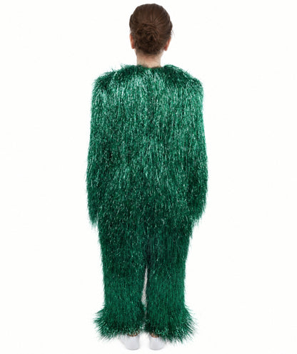 HPO Unisex Teen Extreme Tinsel Hairy Person Costume Bundle & Mask Set - Full-Body Tinsel Hair Suit Extra-Long Costume Wig for Halloween, Cosplay & Parties - Multiple Color Options