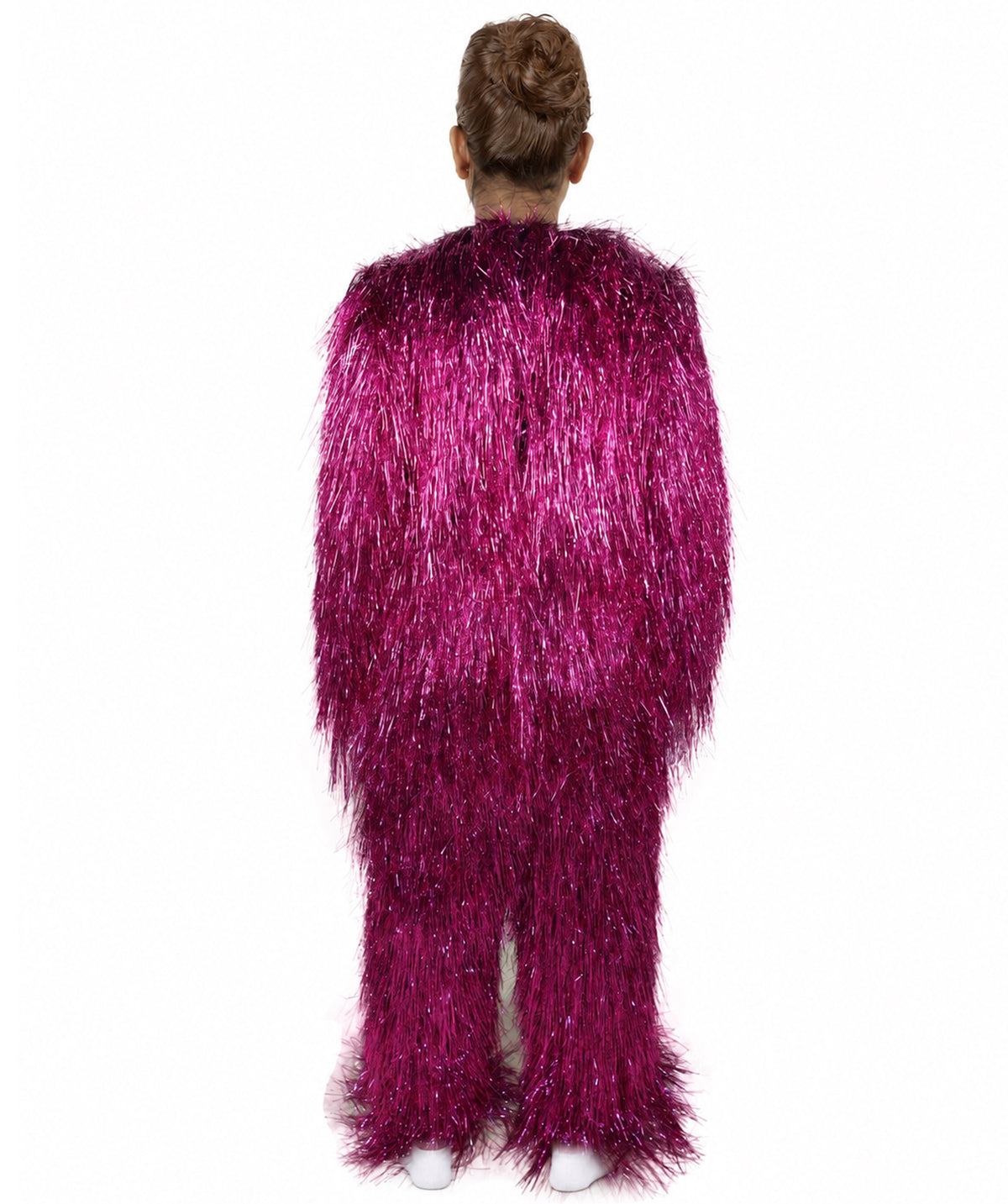 HPO Unisex Teen Extreme Tinsel Hairy Person Costume Bundle & Mask Set - Full-Body Tinsel Hair Suit Extra-Long Costume Wig for Halloween, Cosplay & Parties - Multiple Color Options
