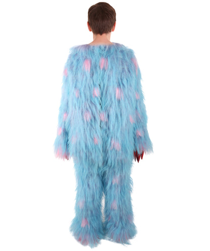 HPO Unisex Adorable Furry Multicolor Monster Costume Set with Head Mask & Bundle| Perfect for Halloween| Synthetic Fabric