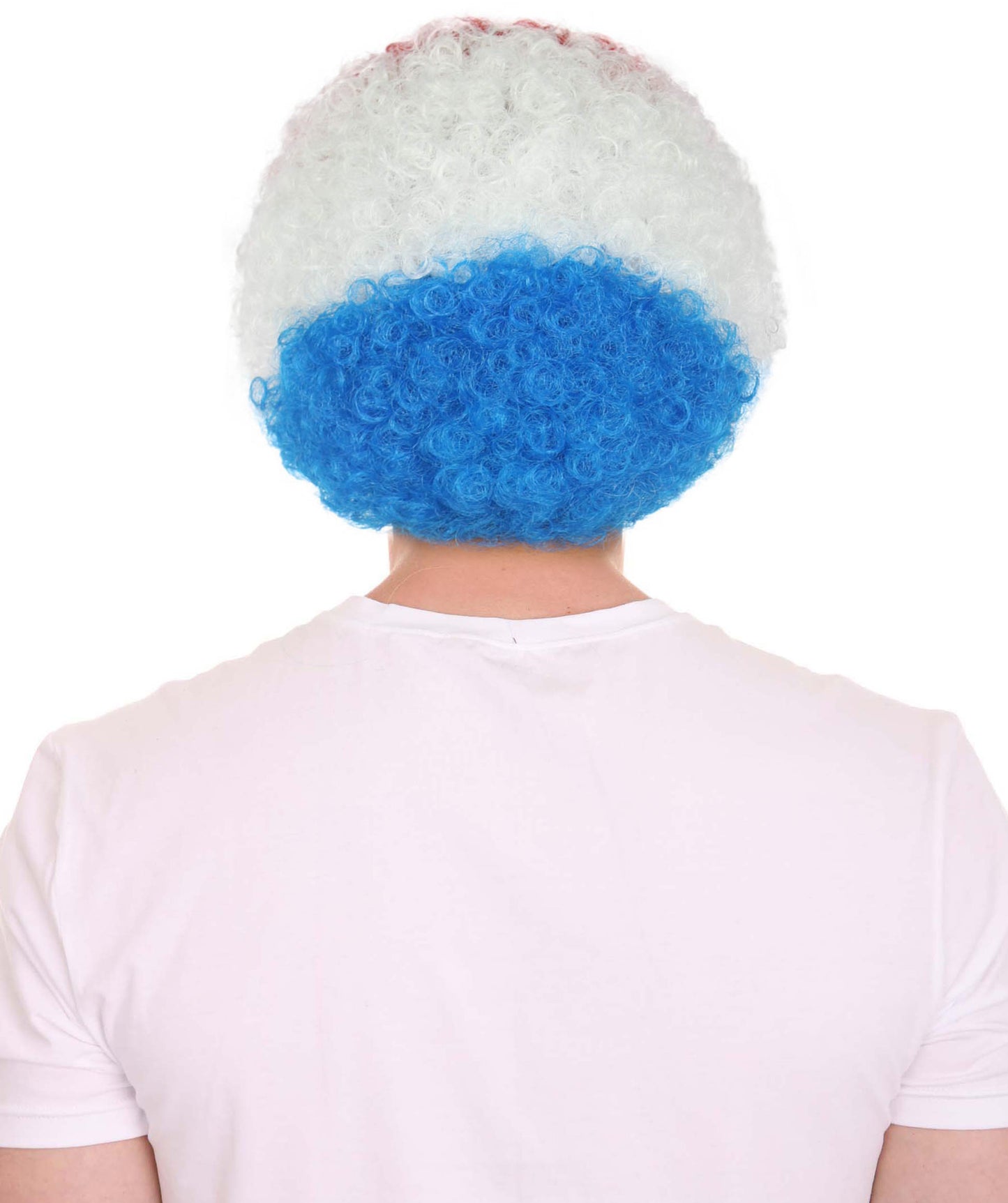 Holland Sport Afro Fun Wig | Red Blue White Jumbo Wig