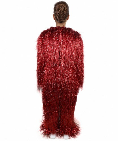 HPO Unisex Teen Extreme Tinsel Hairy Person Costume Bundle & Mask Set - Full-Body Tinsel Hair Suit Extra-Long Costume Wig for Halloween, Cosplay & Parties - Multiple Color Options