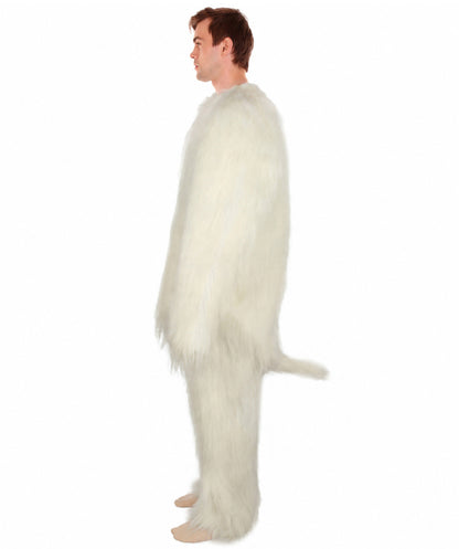 Furry Dog Collection | Men's White Spiked Furry Dog Costume with Tail | Halloween Costume