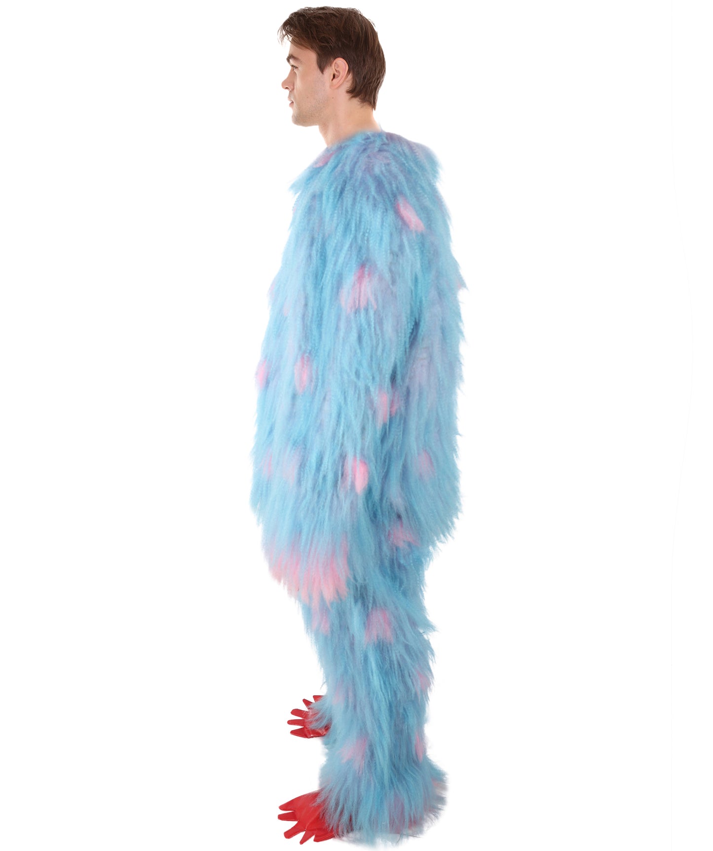 HPO Unisex Adorable Furry Multicolor Monster Costume Set with Head Mask & Bundle| Perfect for Halloween| Synthetic Fabric