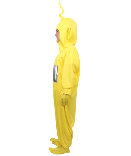 HPO Men’s Colorful Plush Character Costume – One Piece Creature Suit with Rounded Headpiece | Visual Look for Theme Nights
