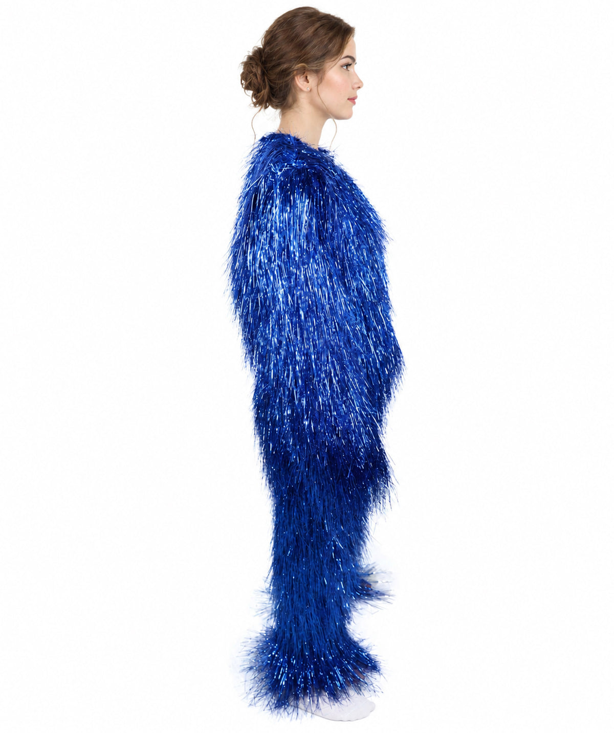 HPO Unisex Teen Extreme Tinsel Hairy Person Costume Bundle & Mask Set - Full-Body Tinsel Hair Suit Extra-Long Costume Wig for Halloween, Cosplay & Parties - Multiple Color Options