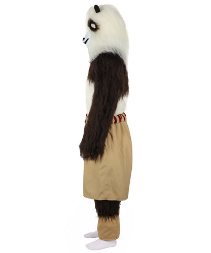 HPO Adult Furry Animated Character Multiple Panda Costume, Bundle & Mask Perfect for Halloween, Flame-retardant Synthetic Fabric
