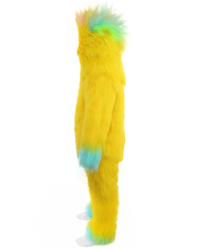 HPO Adult 74 Inch Full Animal Monster Bundle Costume & Mask Set – Yellow & Blue Furry Outfit with Screaming Head Mask | Ideal for Mascot Shows, Theater & Party Characters