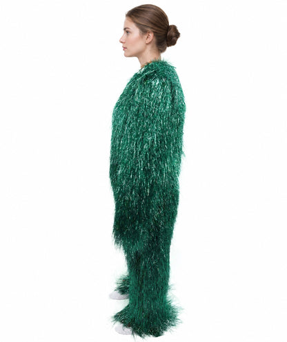 HPO Unisex Teen Extreme Tinsel Hairy Person Costume Bundle & Mask Set - Full-Body Tinsel Hair Suit Extra-Long Costume Wig for Halloween, Cosplay & Parties - Multiple Color Options