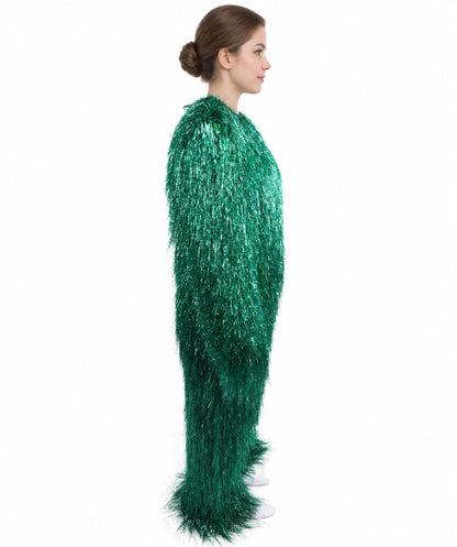 HPO Unisex Teen Extreme Tinsel Hairy Person Costume Bundle & Mask Set - Full-Body Tinsel Hair Suit Extra-Long Costume Wig for Halloween, Cosplay & Parties - Multiple Color Options