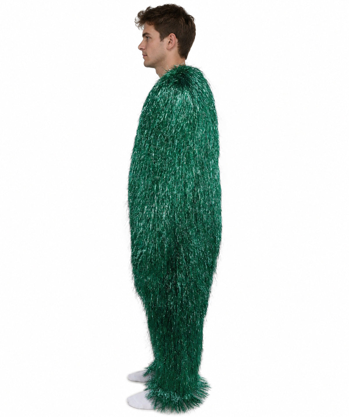 HPO Unisex Tinsel Hairy Two-Part Costume, Bundle & Mask Set | Full-Body Suit & Matching Mask | Long Hair Funny Costume for Halloween, Performers, Cosplay & Mascots