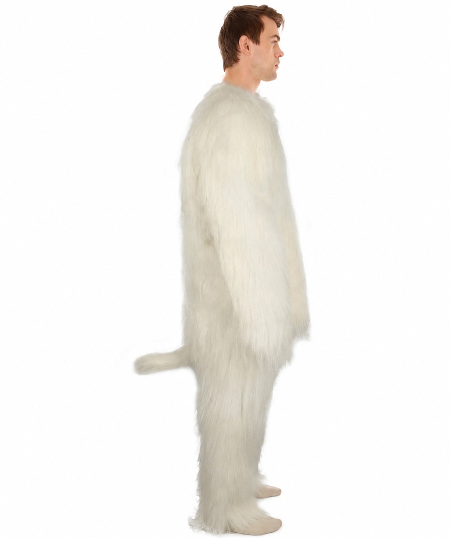 Furry Dog Collection | Men's White Spiked Furry Dog Costume with Tail | Halloween Costume
