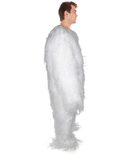 Unisex Hairy Warrior Ape Military Leader Resistance Fighter Yeti Costume Polar White