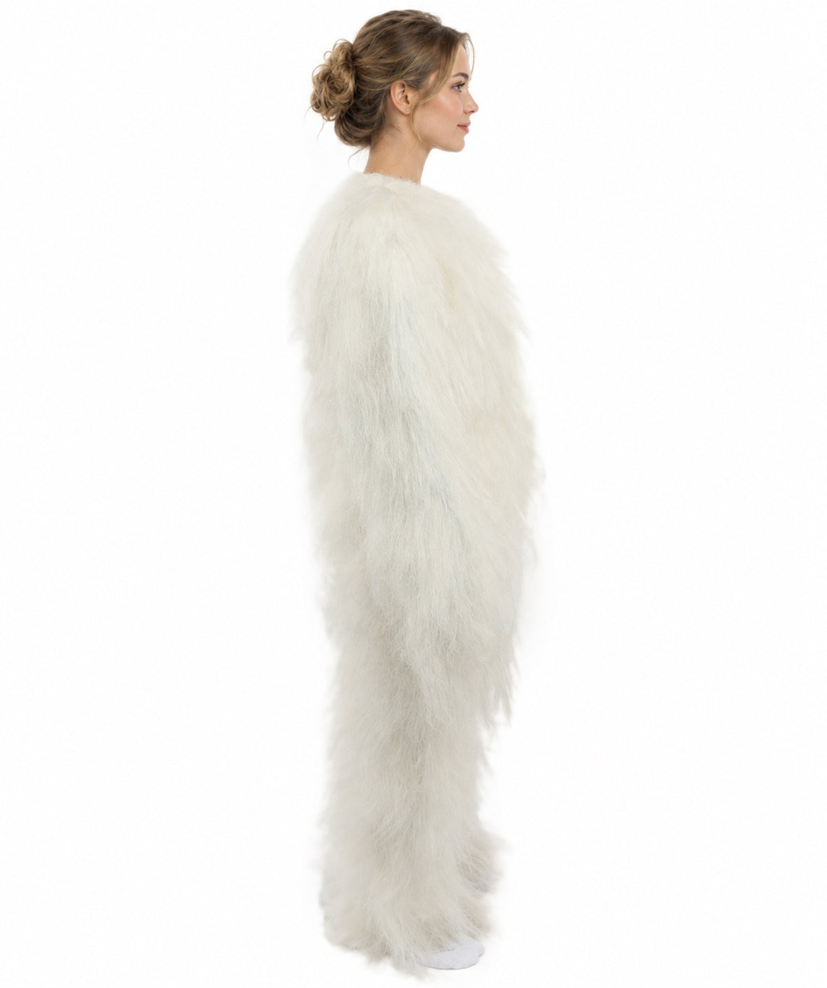 HPO Teen Extreme Hairy Person Costume Bundle & Mask Set - Full-Body Hair Suit Extra-Long Costume Wig for Halloween, Cosplay & Parties - Multiple Color Options