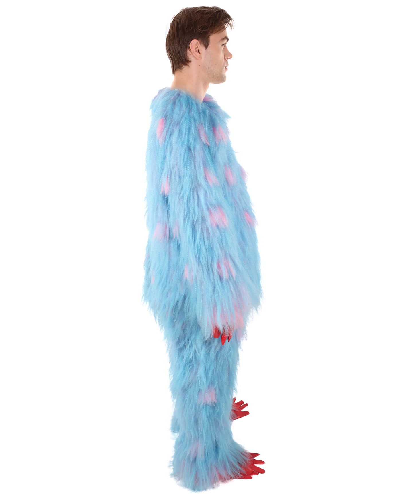 HPO Unisex Adorable Furry Multicolor Monster Costume Set with Head Mask & Bundle| Perfect for Halloween| Synthetic Fabric