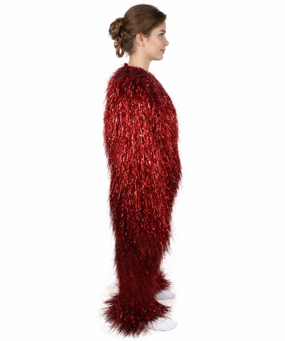 HPO Unisex Teen Extreme Tinsel Hairy Person Costume Bundle & Mask Set - Full-Body Tinsel Hair Suit Extra-Long Costume Wig for Halloween, Cosplay & Parties - Multiple Color Options