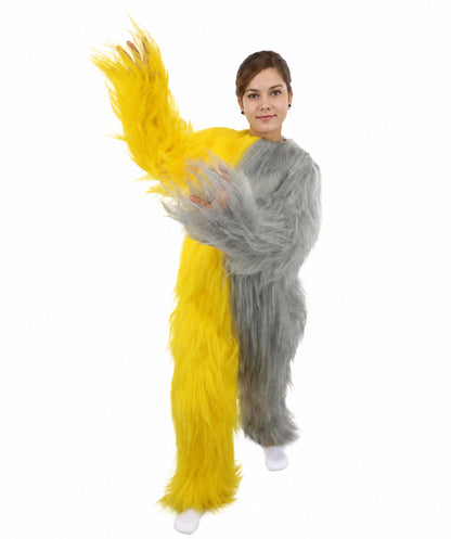 HPO Teen Extreme Hairy Person Two Part Costume, Mask and Bundle Set - Full-Body Hair Suit Extra-Long Costume Wig for Halloween, Cosplay & Parties - Multiple Color Options