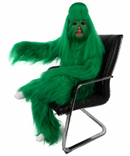 HPO Teen Extreme Hairy Person Costume Bundle & Mask Set - Full-Body Hair Suit Extra-Long Costume Wig for Halloween, Cosplay & Parties - Multiple Color Options