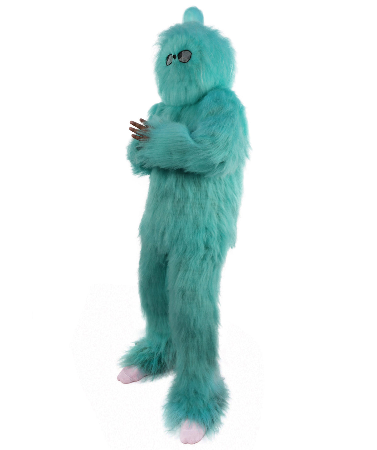 HPO Unisex Blue Furry Monster Costume, Mask and Bundle Set | Full Body Fur Costume with Matching Mask | Soft Plush Halloween Cosplay Outfit for Parties, Mascots & Performers