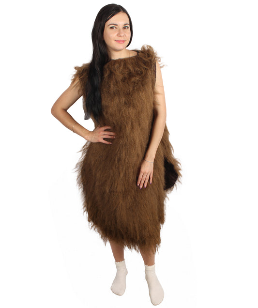 Unisex Brown Caveman Costume I Best for Halloween I Flame-retardant Synthetic Fiber
