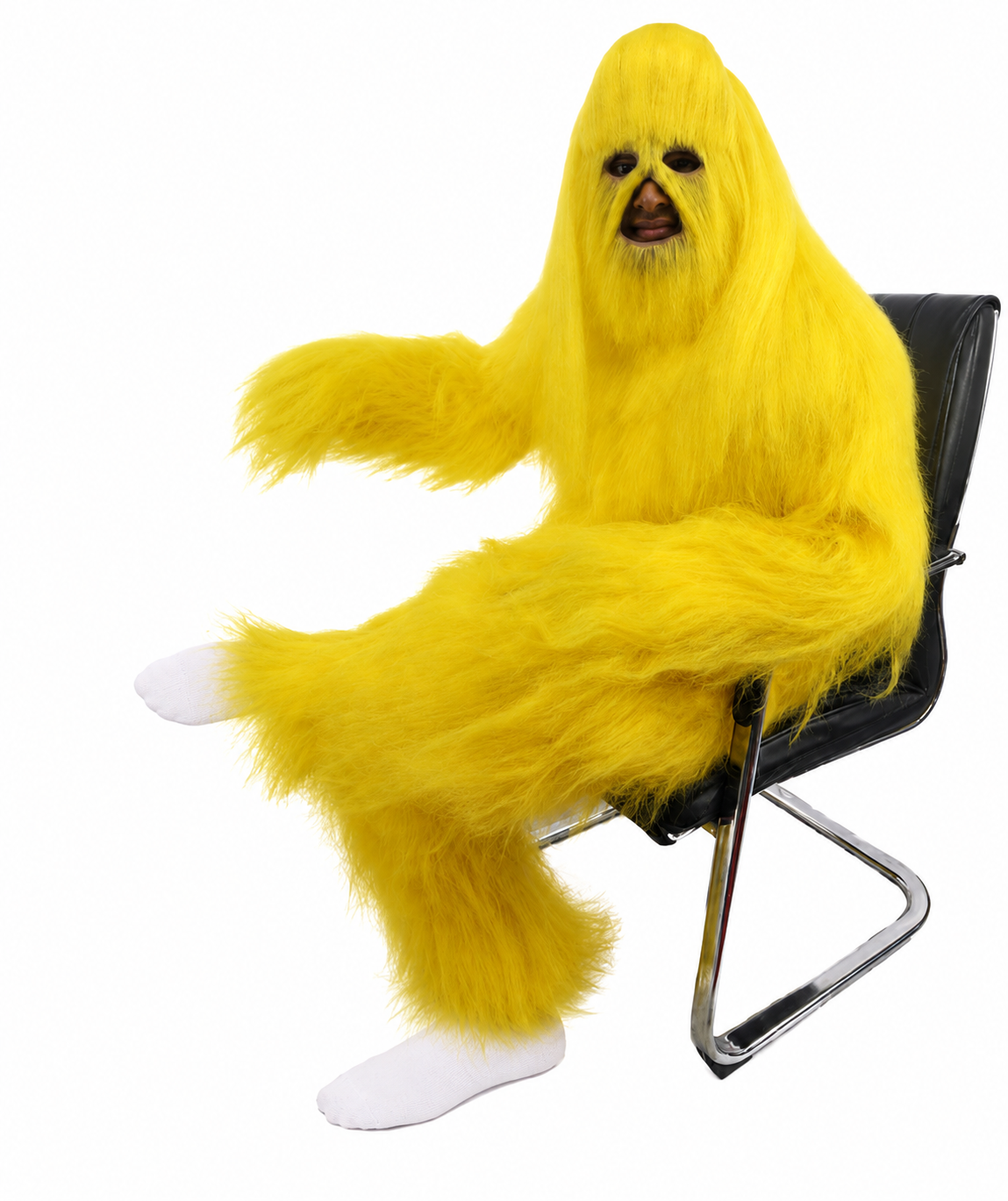 HPO Unisex Extreme Hairy Person Costume, Mask and Bundle - Full-Body Hair Suit Extra-Long Ash Brown Costume Wig for Halloween, Cosplay & Parties