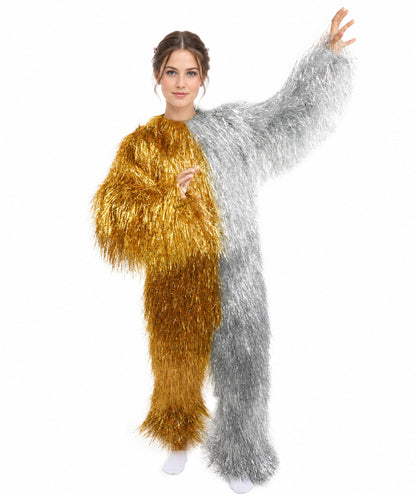 HPO Teen Extreme Hairy Two Part Costume Bundle & Mask Set - Full-Body Hair Suit Extra-Long Costume Wig for Halloween, Cosplay & Parties - Multiple Color Options
