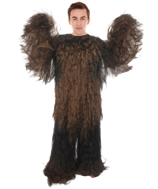 Unisex Hairy Warrior Ape Military Leader Resistance Fighter Yeti Dark Brown- Fancy Costume