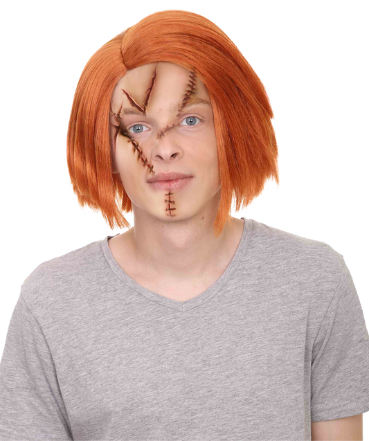 Evil Doll Chuck Multiple Color Wig | Short Orange Horror Movie Classic | Premium Halloween Wigs