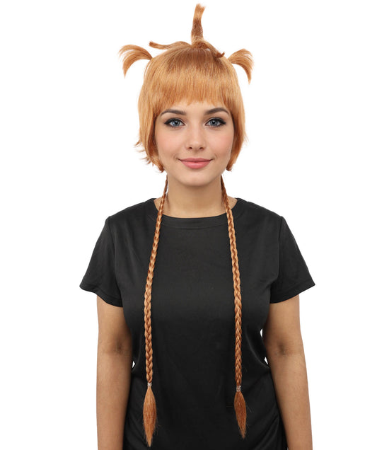 HPO Adult Women's Animal Ear Braided Wig | Multiple Color Options | Synthetic fiber, short bob with sculpted ears and long micro-braids, breathable base | Party, Halloween, theater, drag, performance, costume events