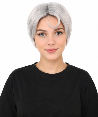 HPO Adult Women’s 10-Inch Short Wig | Multiple Color Options | Celebrity Hairpiece for Costume, Cosplay, and Themed Parties | Sleek and Modern Hairpiece for Versatile Looks