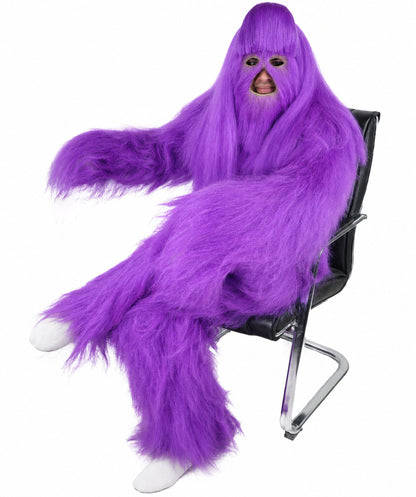 HPO Unisex Extreme Hairy Person Costume, Mask and Bundle - Full-Body Hair Suit Extra-Long Ash Brown Costume Wig for Halloween, Cosplay & Parties