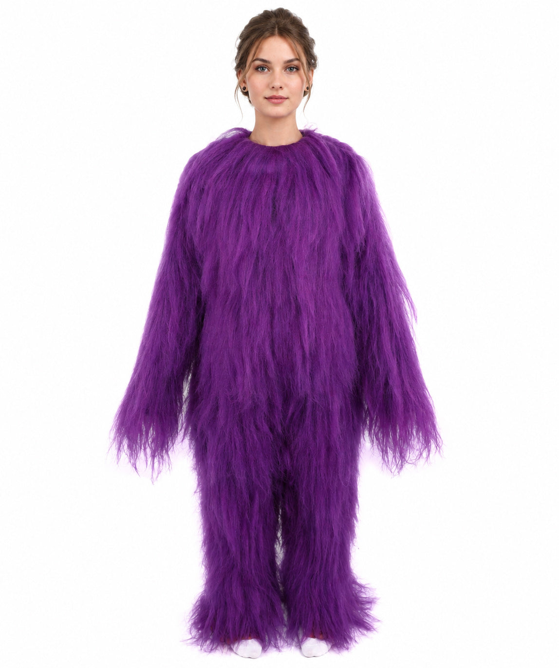 HPO Teen Extreme Hairy Person Costume Bundle & Mask Set - Full-Body Hair Suit Extra-Long Costume Wig for Halloween, Cosplay & Parties - Multiple Color Options