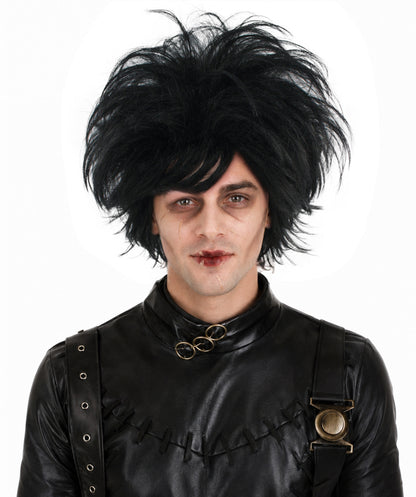 Edward Wig | Black TV/Movie Wigs | Premium Breathable Capless Cap