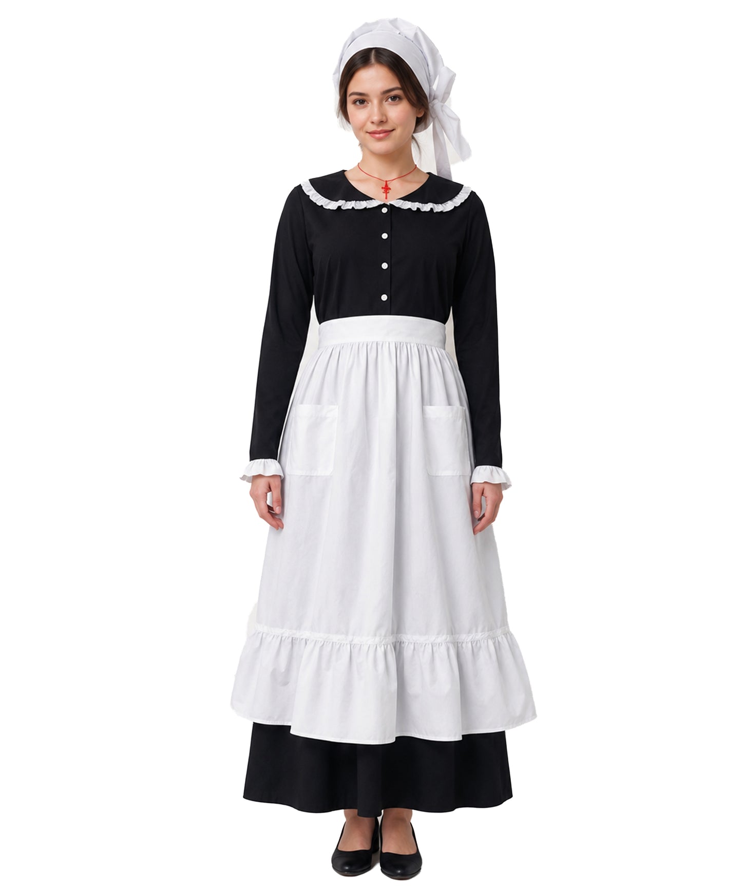 Women's Pilgrim Costume | Black and White Cosplay Costume