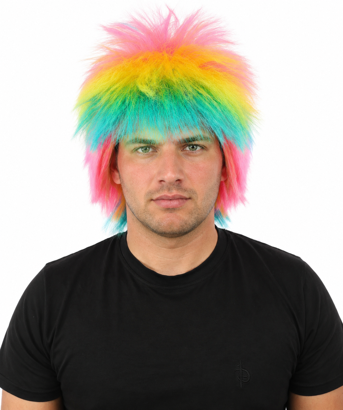 Spiky Punk Rock Wig | Multi layered straight synthetic fibers with extensive vertical volume and capless construction | Essential for theatrical stage drag performance costume events and party